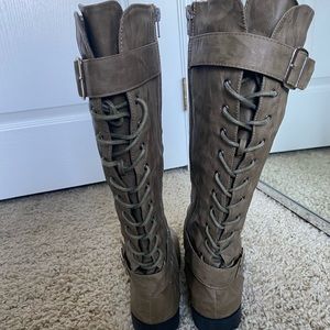 Taupe/ olive tall boots